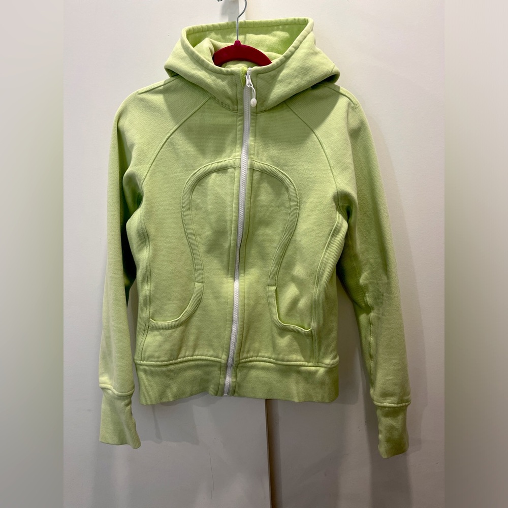 2 for 25 Lululemon Sz 8 Scuba Zip Up Hoodie Citrus Yellow Has Wear